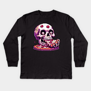 Skull Pizza Kids Long Sleeve T-Shirt